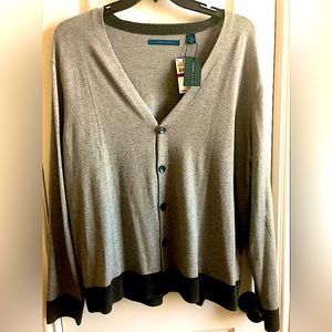 PERRY ELLIS  LIGHT GREY CARDIGAN
